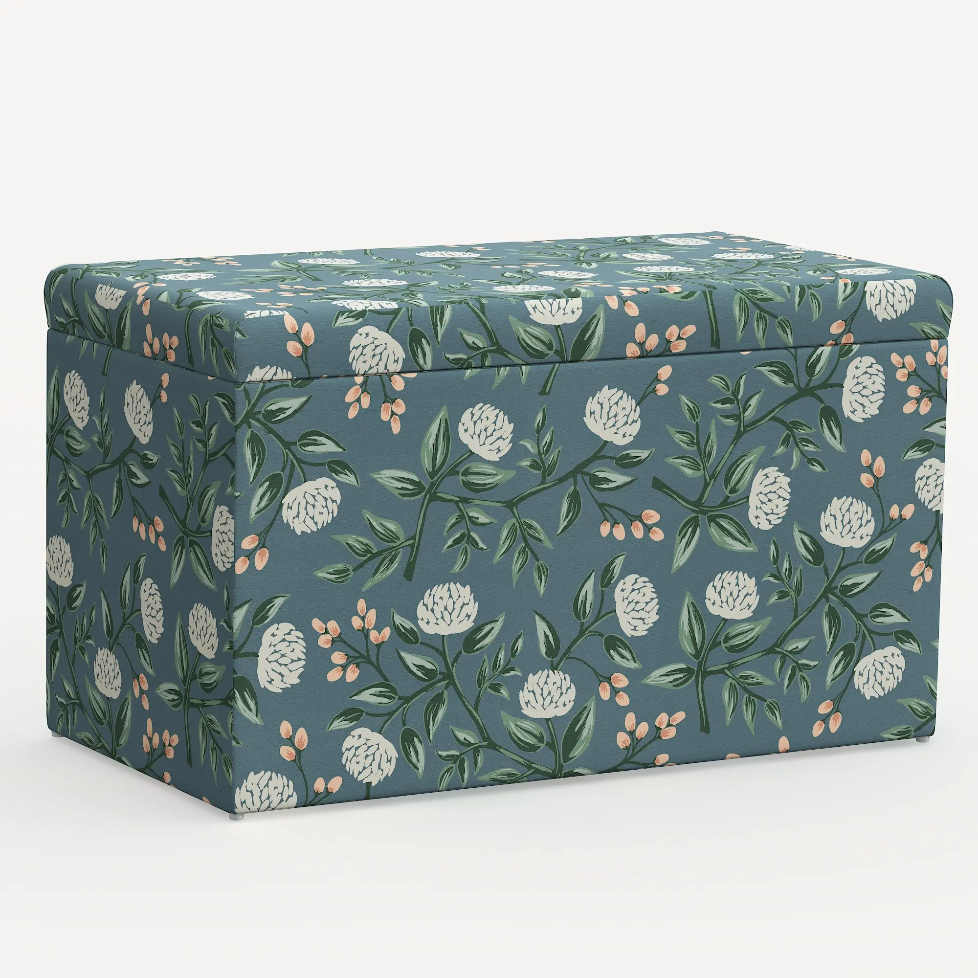 4325STRPCPNEMRLCB Rifle Paper Co. Willie Emerald Peonies Storage Bench-1