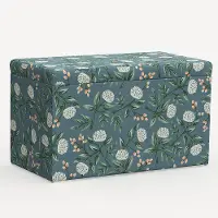 4325STRPCPNEMRLCB Rifle Paper Co. Willie Emerald Peonies Storage Bench