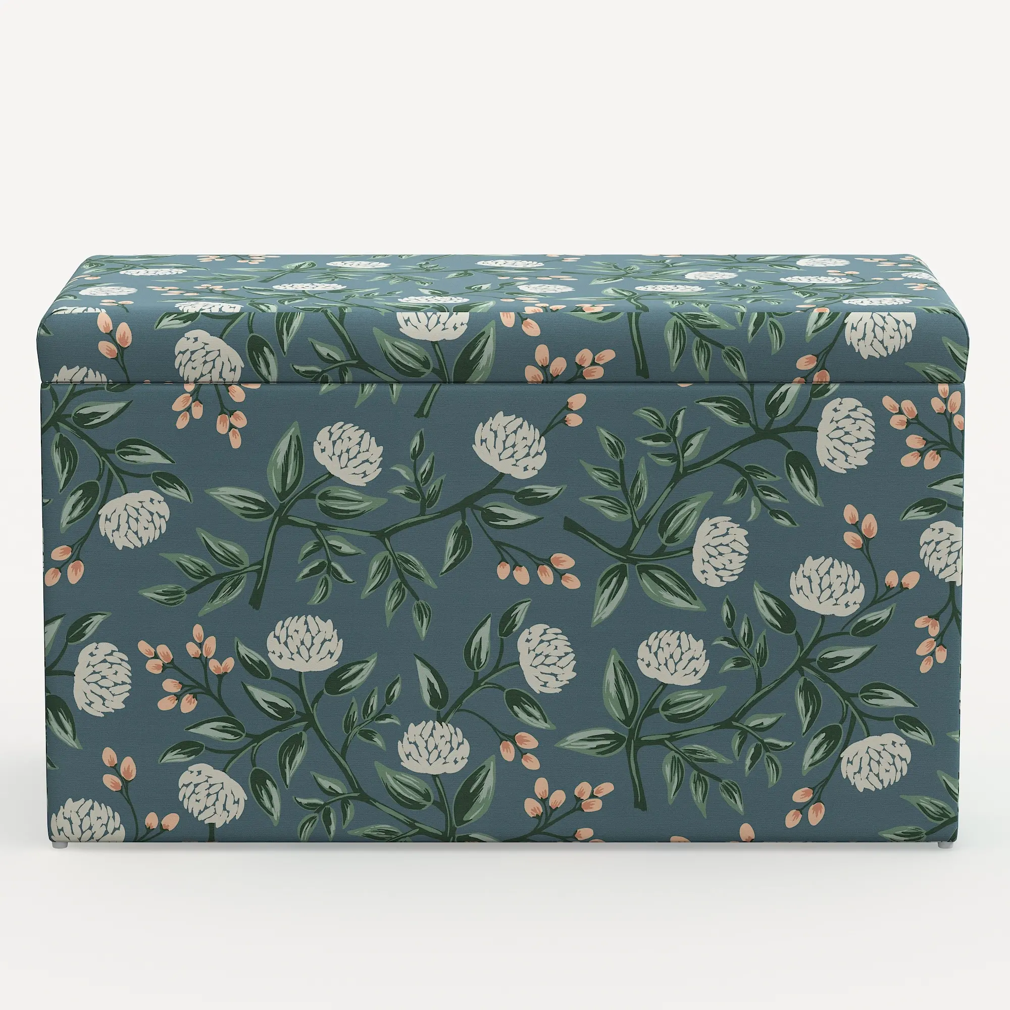 4325STRPCPNEMRLCB Rifle Paper Co. Willie Emerald Peonies Storage Bench-2