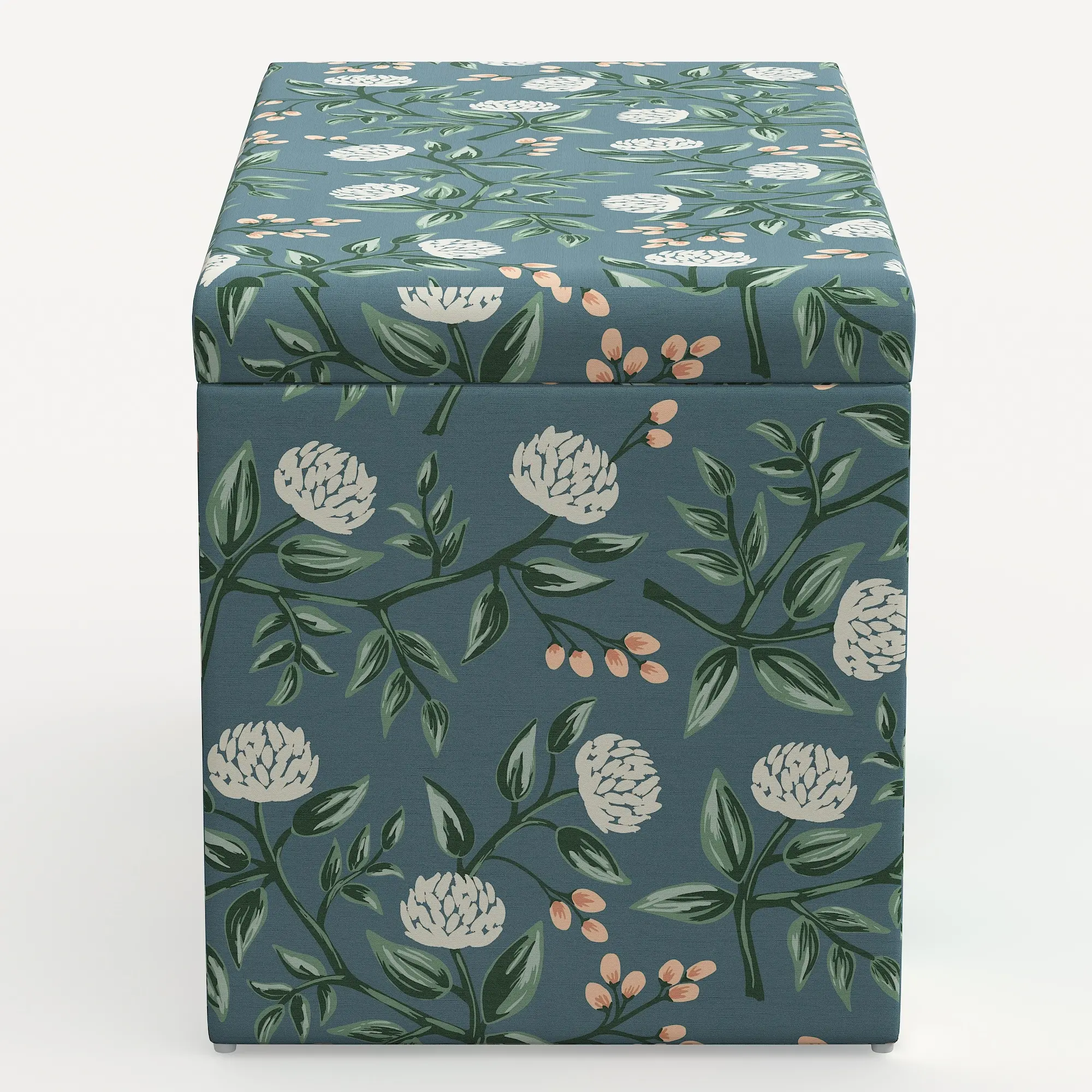 4325STRPCPNEMRLCB Rifle Paper Co. Willie Emerald Peonies Storage Bench-3
