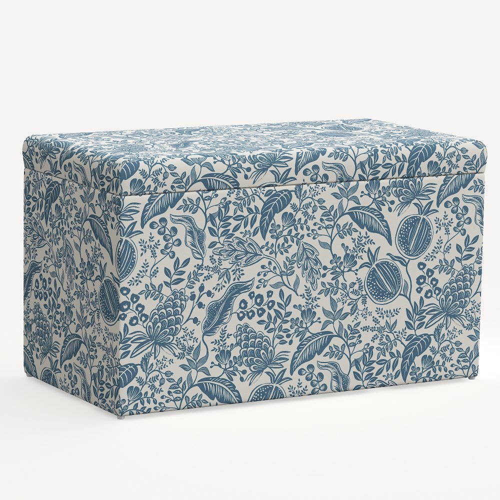 Rifle Paper Co. Willie Blue Pomegranate Storage Bench