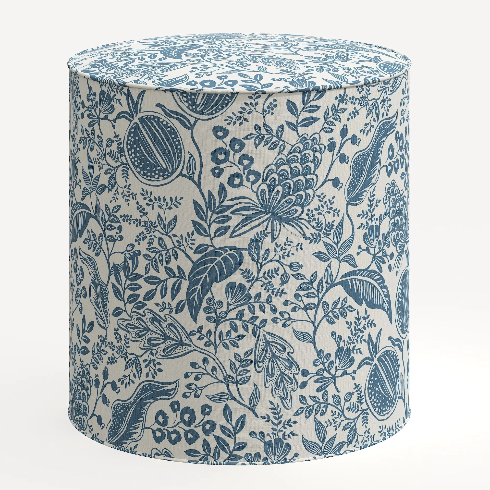 90-2RPCPMBLULCB Rifle Paper Co. Billie Blue Pomegranate Round Ottoman-1