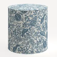 90-2RPCPMBLULCB Rifle Paper Co. Billie Blue Pomegranate Round Ottoman