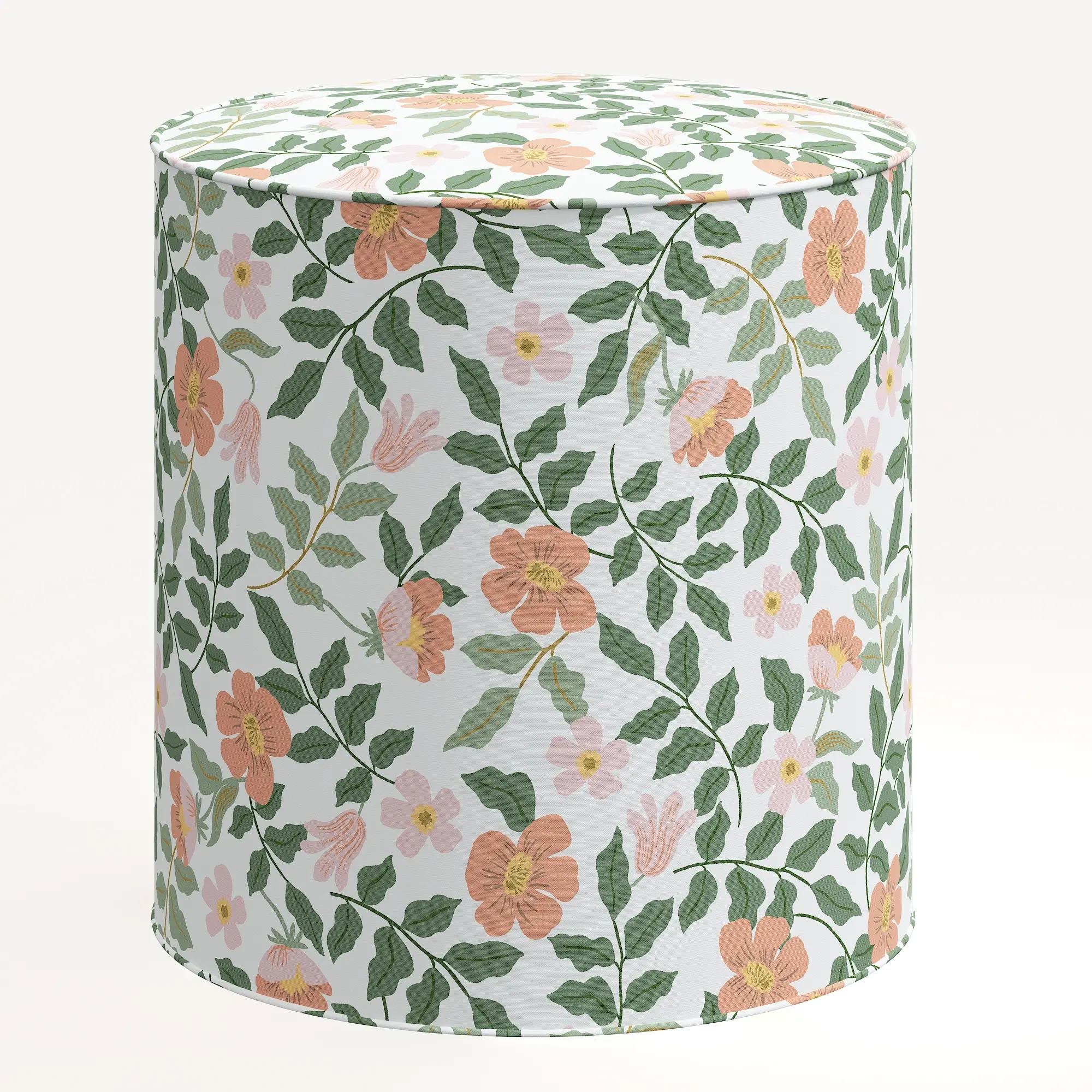 90-2RPCPRBLSCRMLCB Rifle Paper Co. Billie Primrose Blush & Cream Round Ottoman-1