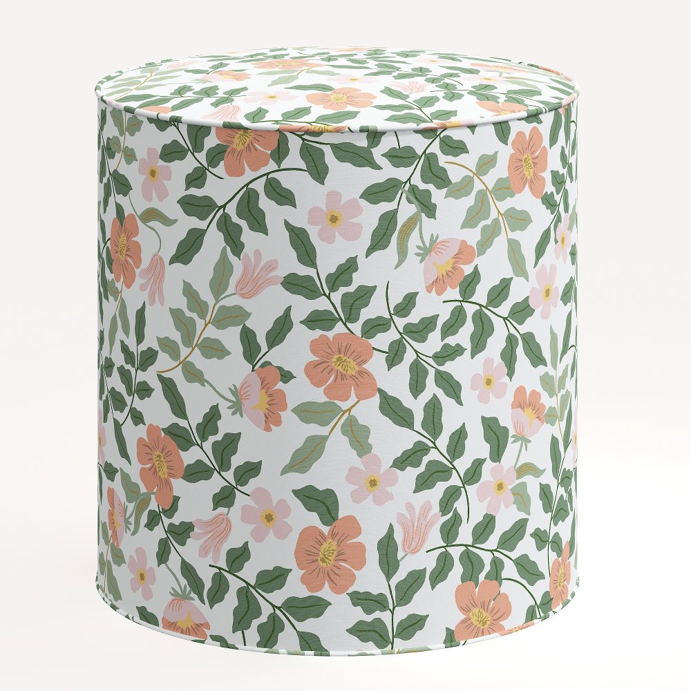 Rifle Paper Co. Billie Primrose Blush & Cream Round Ottoman