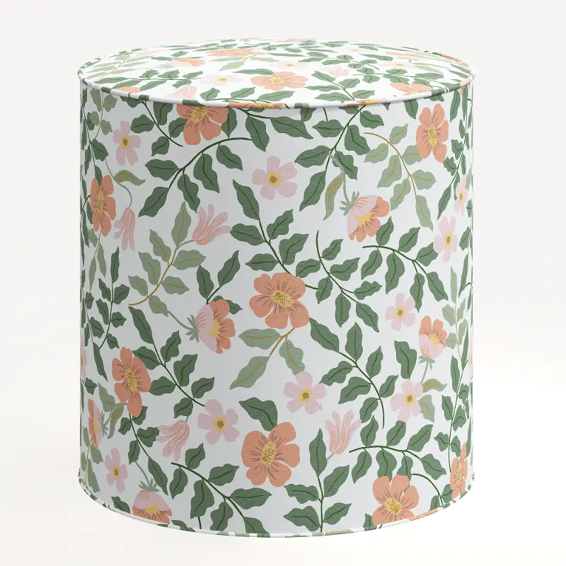 Rifle Paper Co. Billie Primrose Blush & Cream Round Ottoman
