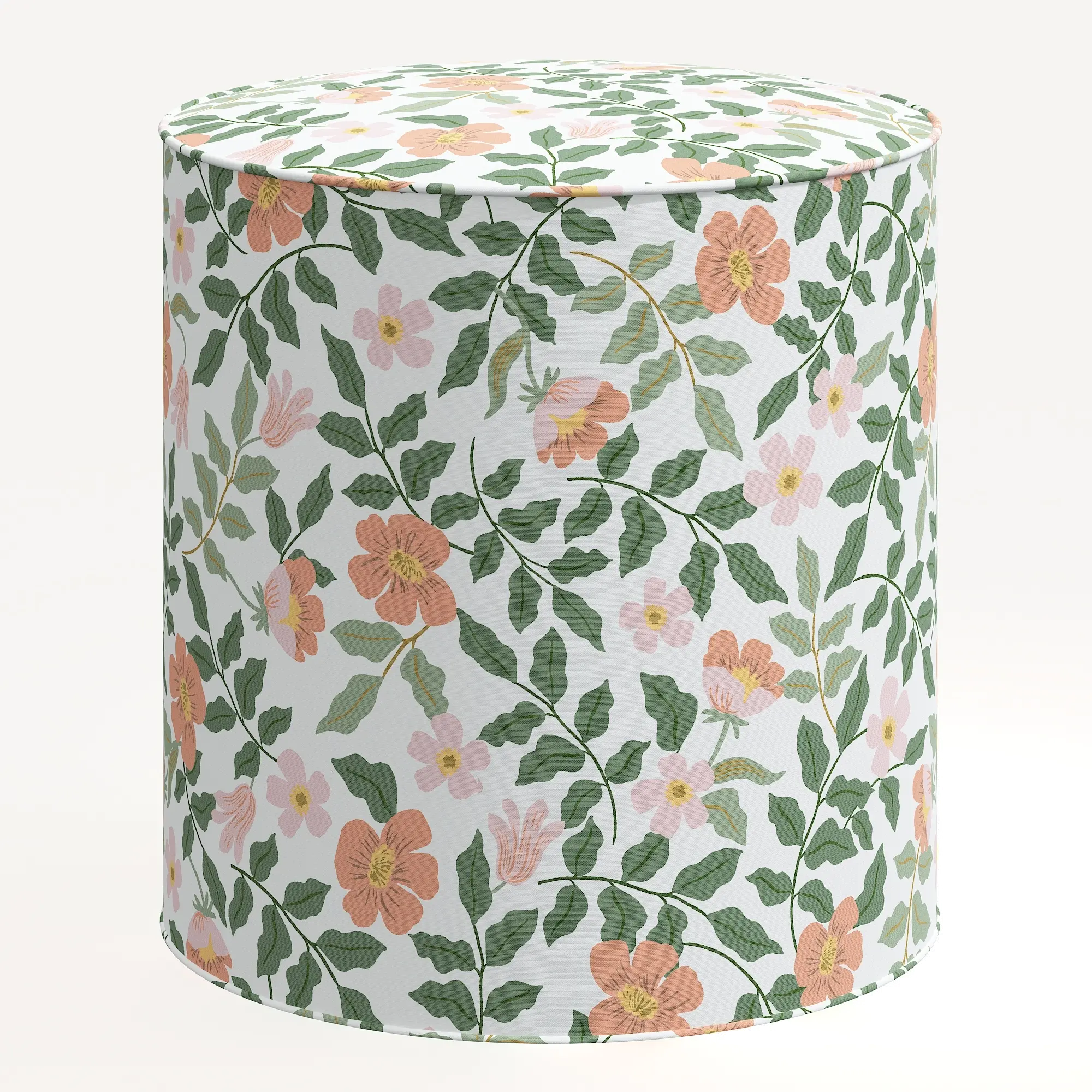 90-2RPCPRBLSCRMLCB Rifle Paper Co. Billie Primrose Blush & Cream Round Ottoman-2