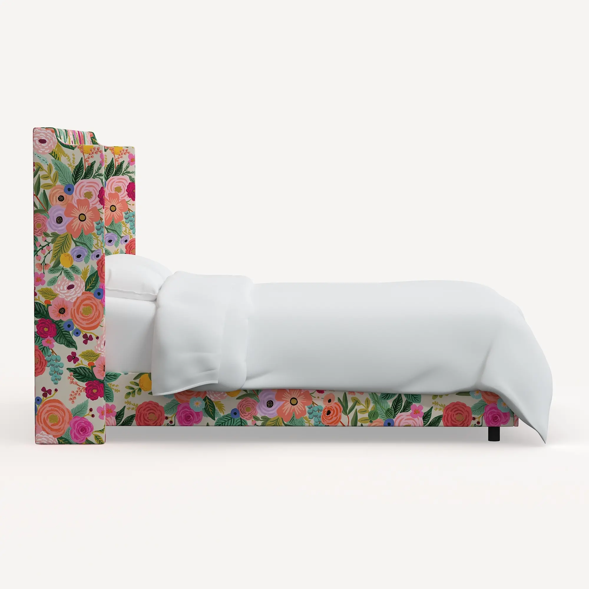 970BEDRPCGRPRTLCB Rifle Paper Co Hawthorne Garden Party Pink Twin Wingback Bed-4