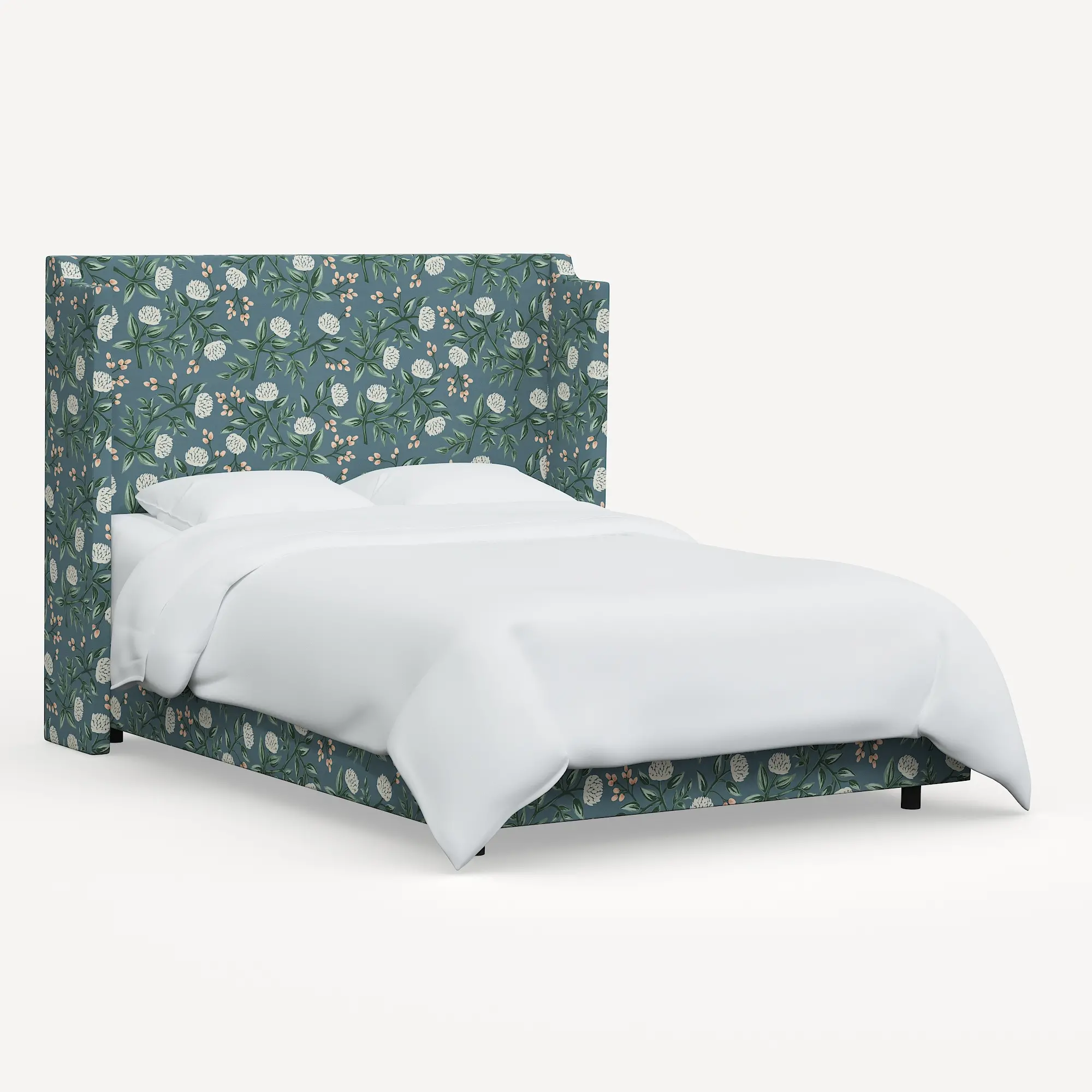 971BEDRPCPNEMRLCB Rifle Paper Co Hawthorne Emerald Peonies Full Wingback Bed-3