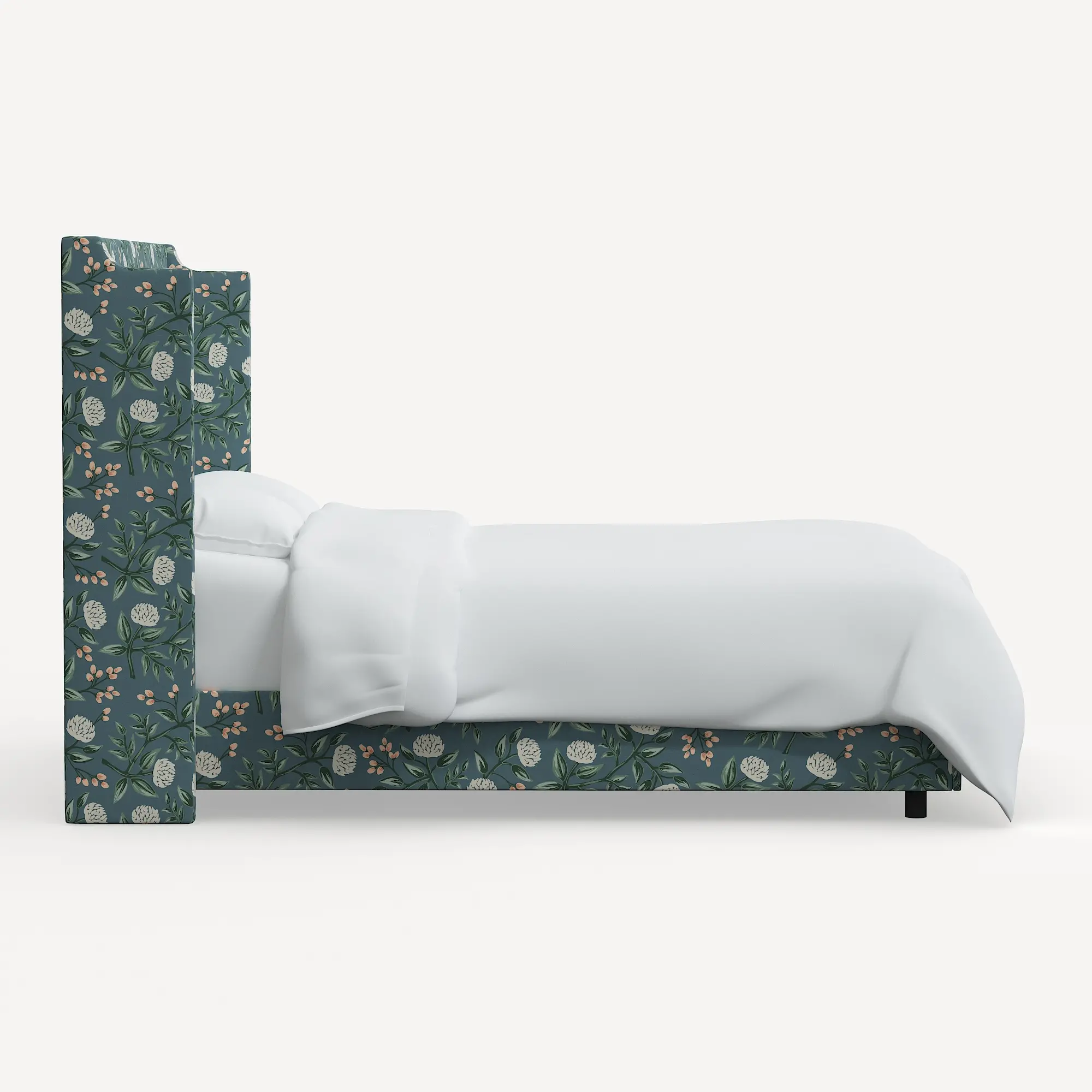 971BEDRPCPNEMRLCB Rifle Paper Co Hawthorne Emerald Peonies Full Wingback Bed-4