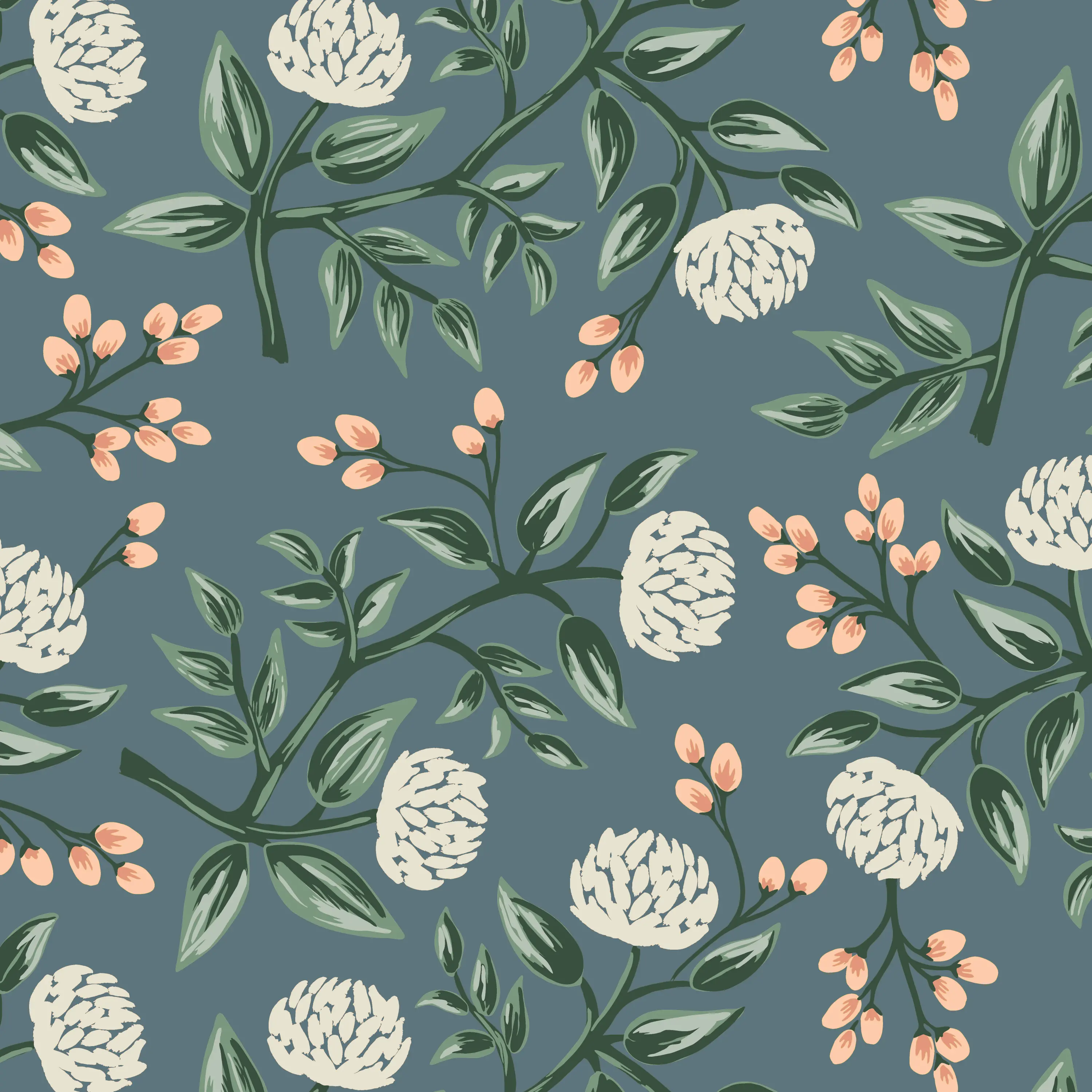 971BEDRPCPNEMRLCB Rifle Paper Co Hawthorne Emerald Peonies Full Wingback Bed-5