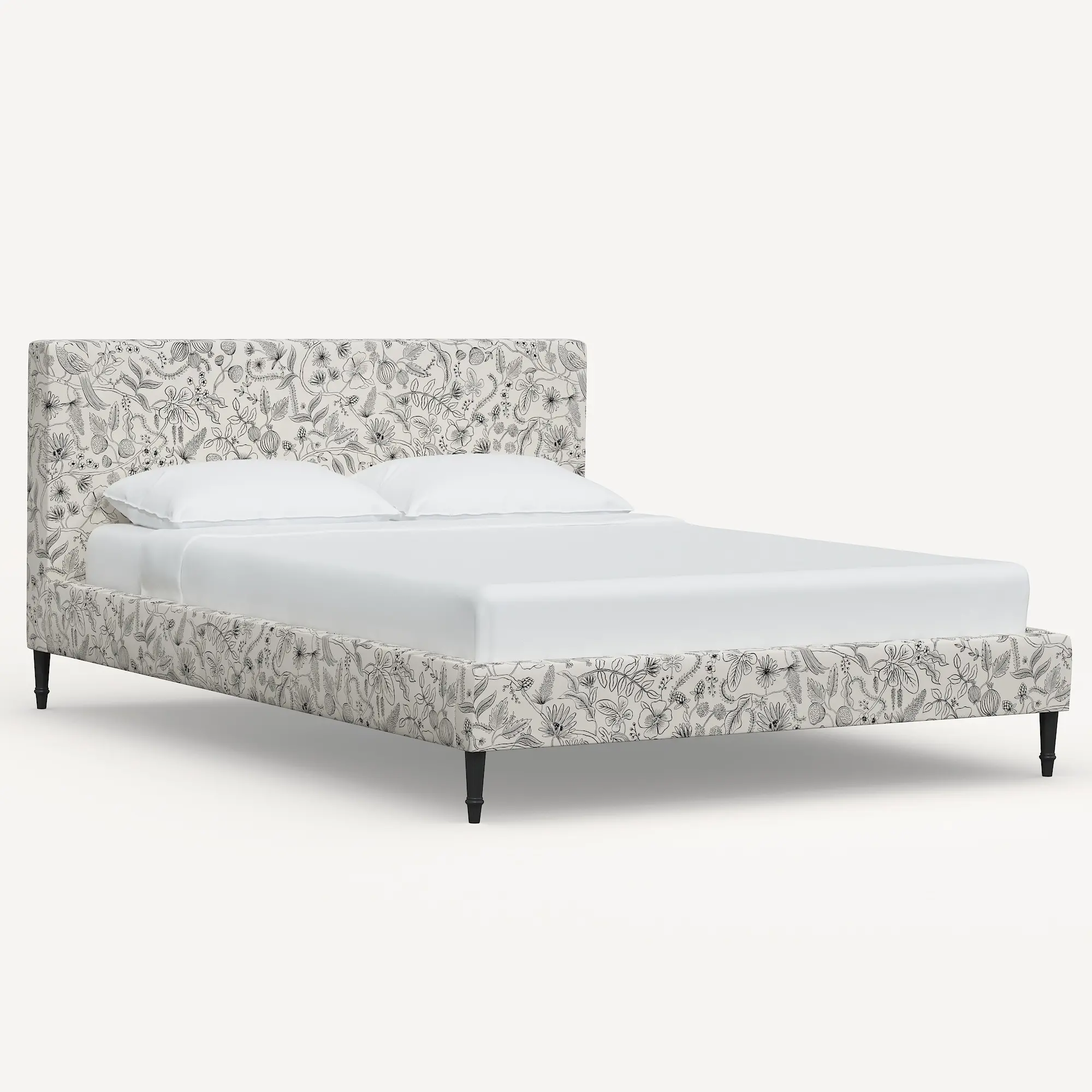 1674FCBEDRPCAVBLKCRMLCB Rifle Paper Co Elly Aviary Cream & Black Cal-King Platform Bed-3