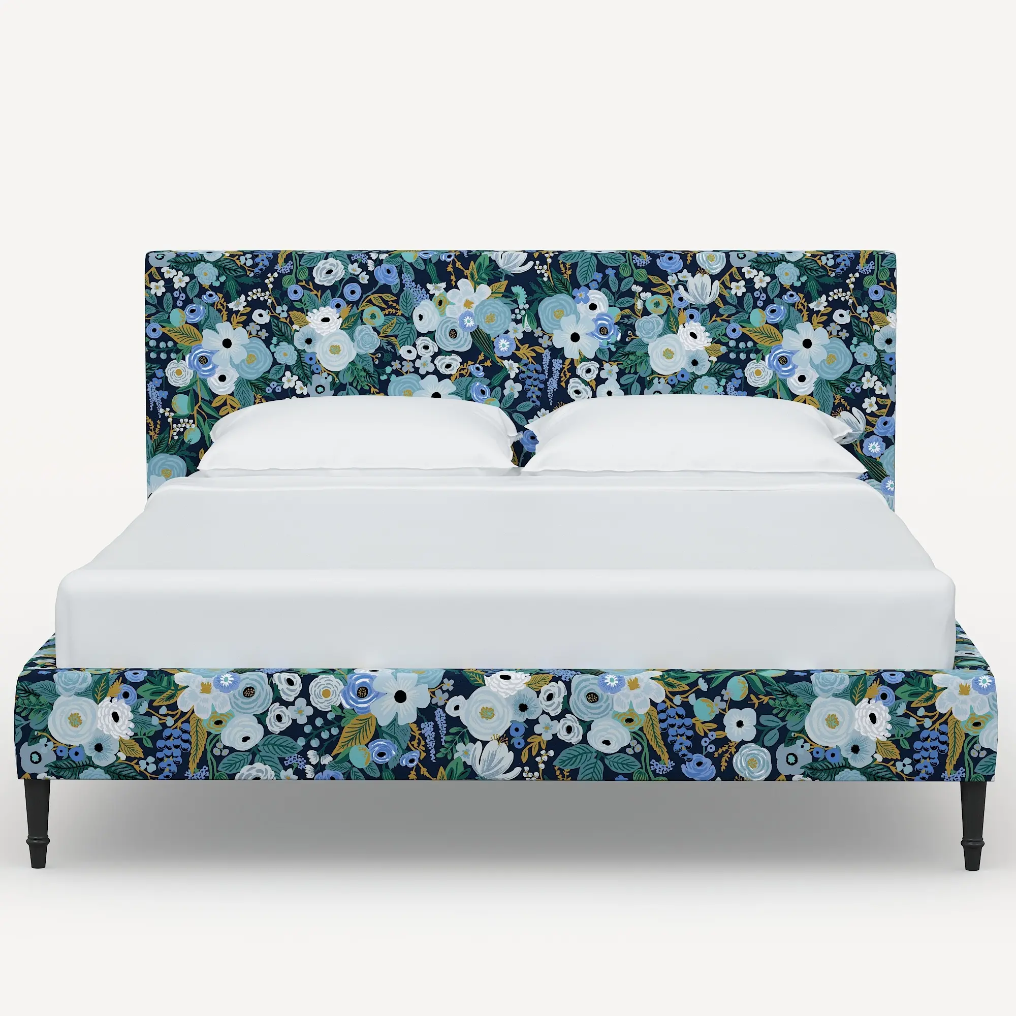 1672FCBEDRPCGRPRBLULCB Rifle Paper Co Elly Garden Party Blue Queen Platform Bed-1