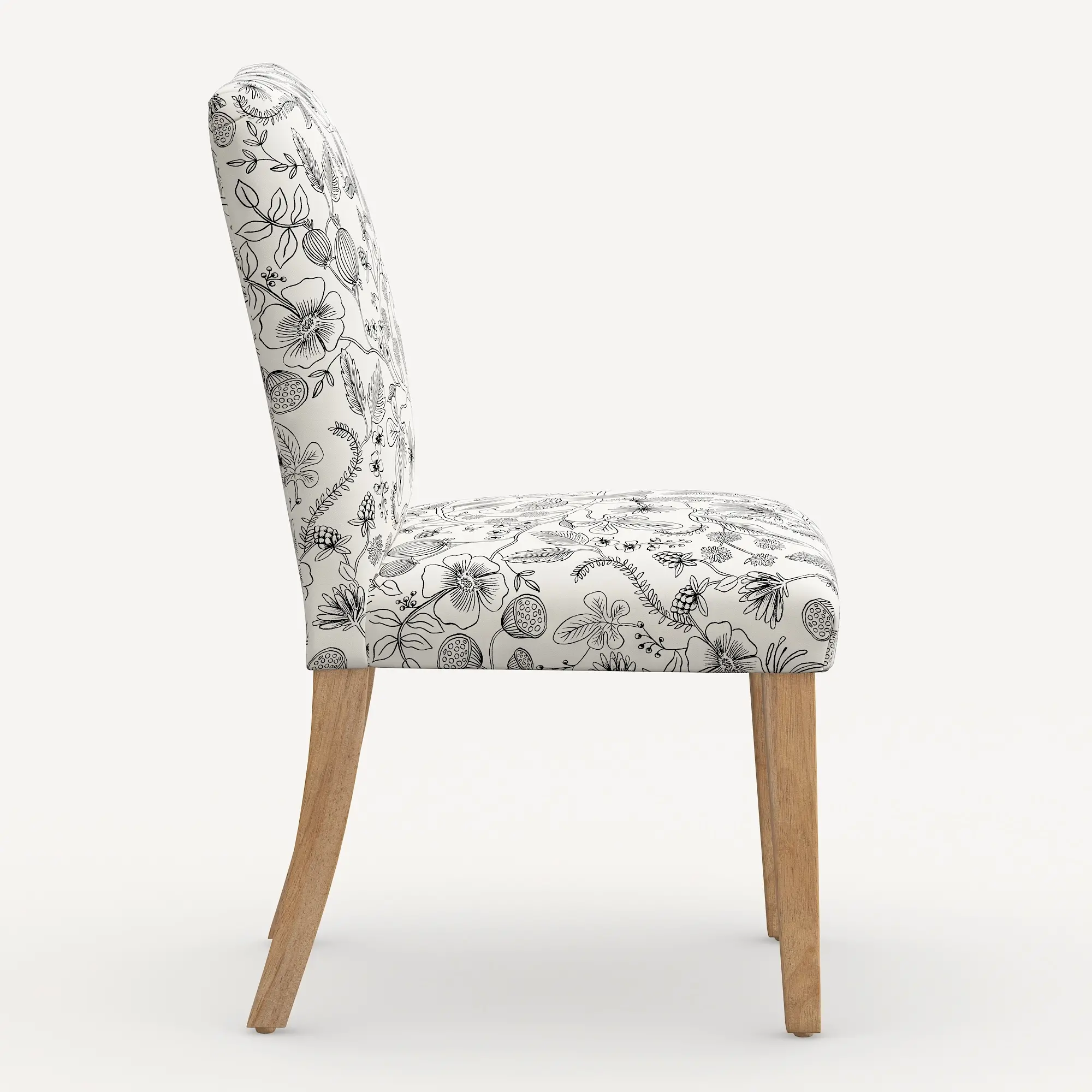 63-6NATRPCAVBLKCRMLCB Rifle Paper Co. Lorraine Aviary Cream & Black Dining Chair-2