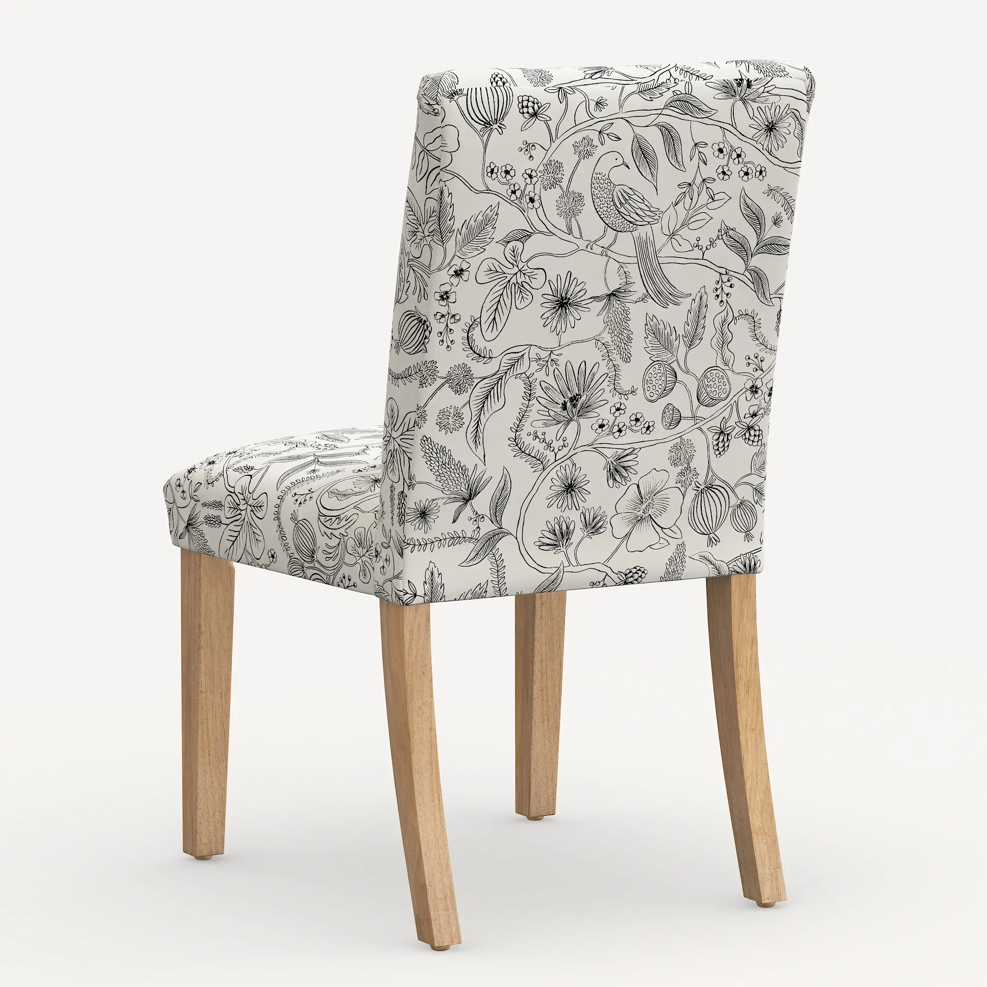 63-6NATRPCAVBLKCRMLCB Rifle Paper Co. Lorraine Aviary Cream & Black Dining Chair-3