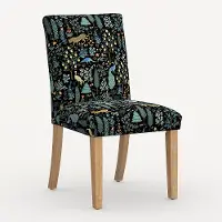 63-6NATRPCMNBLKLCB Rifle Paper Co. Lorraine Menagerie Black Dining Chair