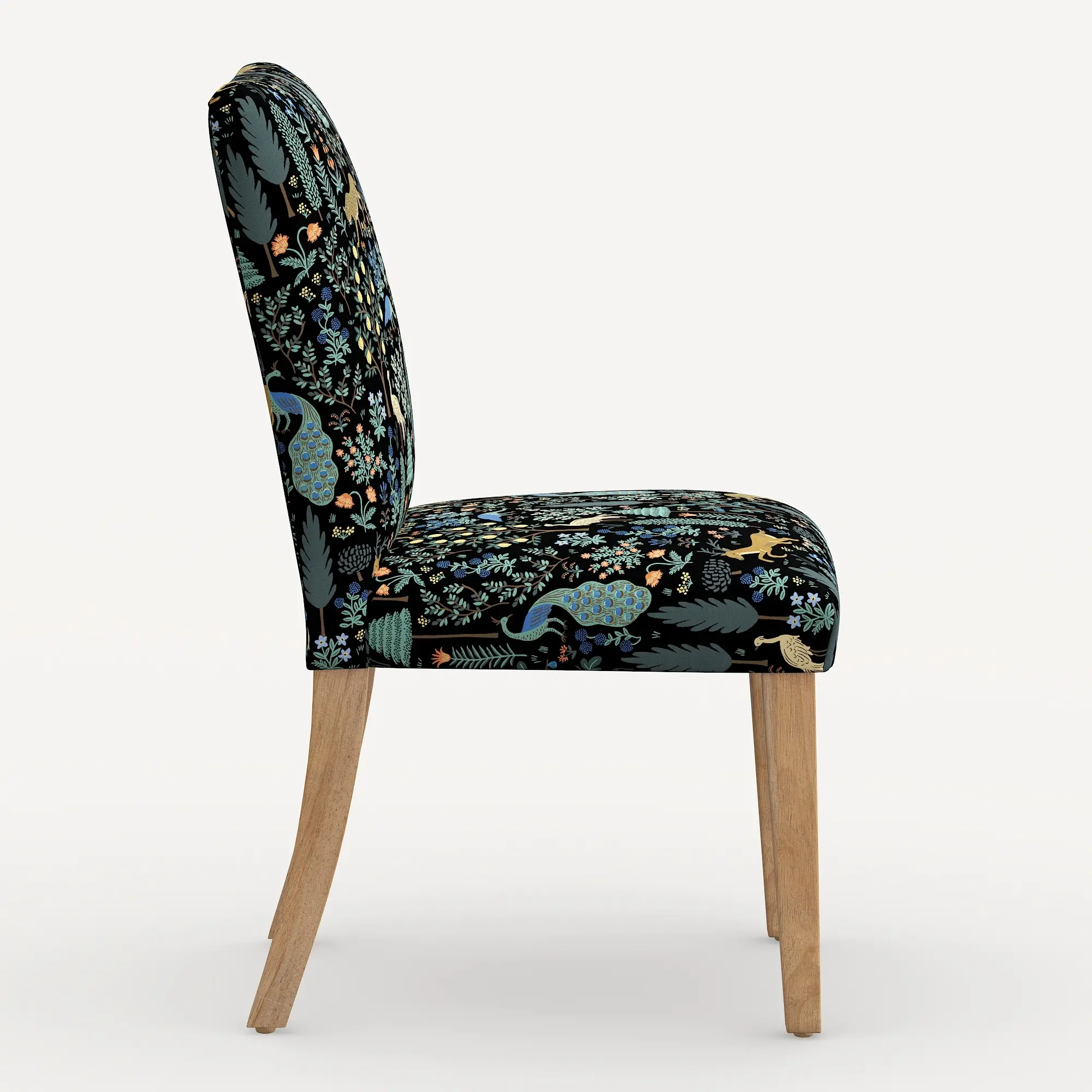 63-6NATRPCMNBLKLCB Rifle Paper Co. Lorraine Menagerie Black Dining Chair-2
