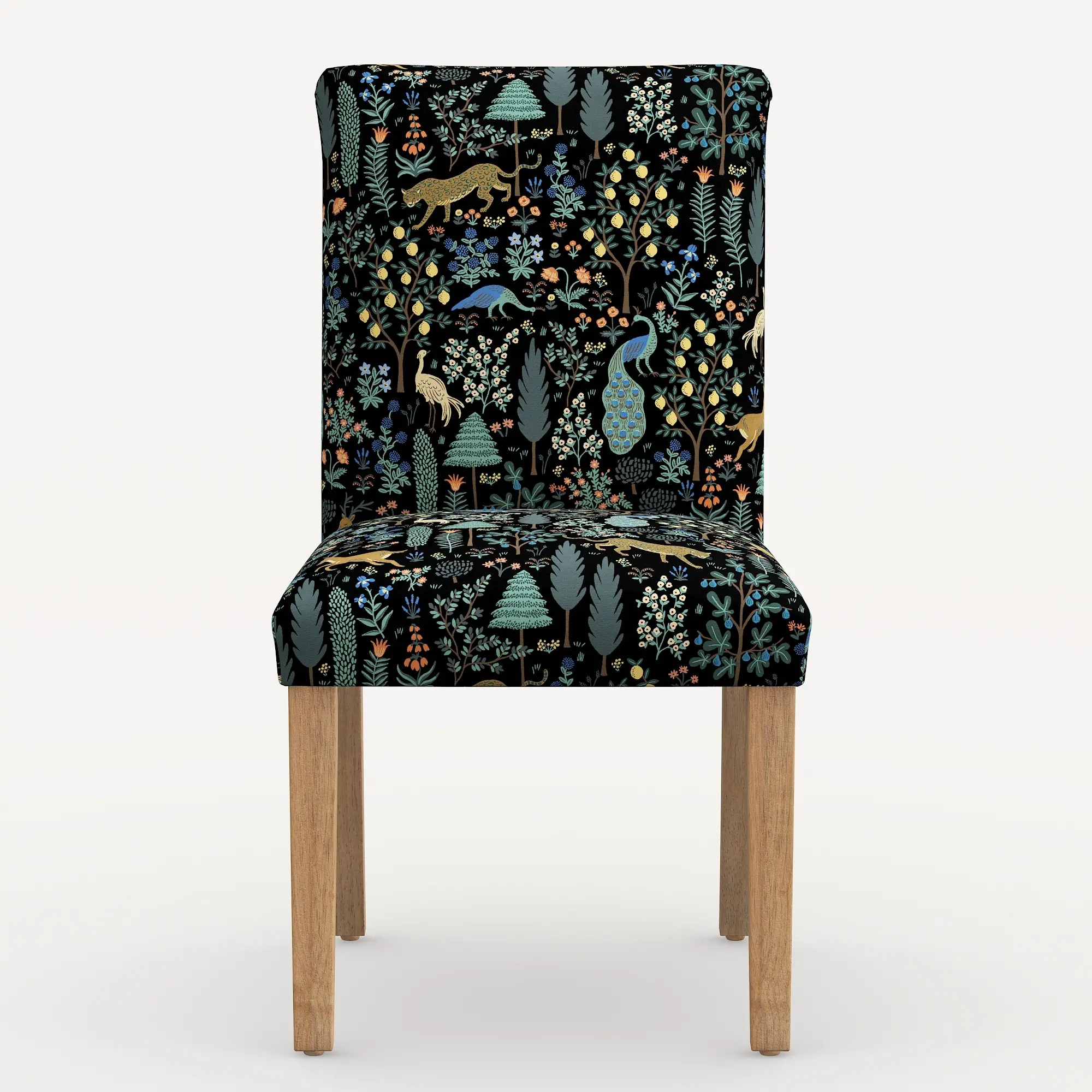 63-6NATRPCMNBLKLCB Rifle Paper Co. Lorraine Menagerie Black Dining Chair-4