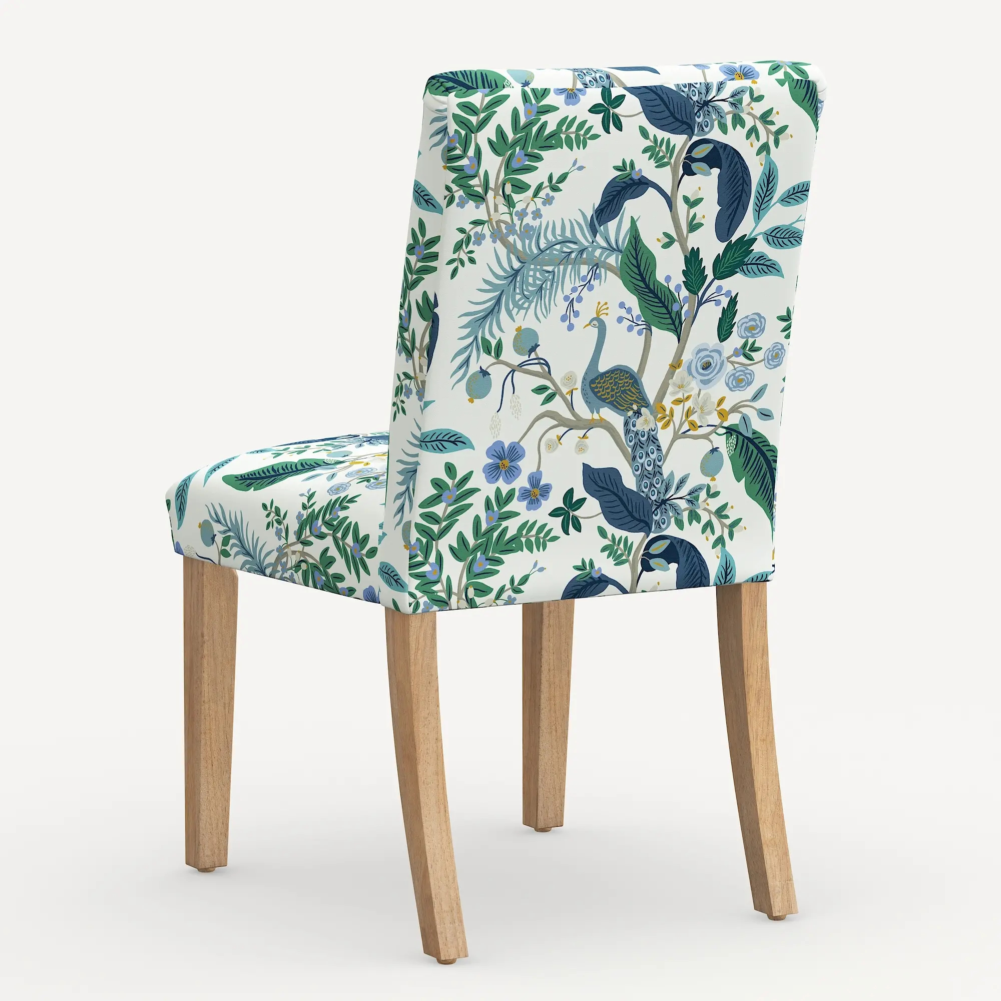63-6NATRPCPCBLWHLCB Rifle Paper Co. Lorraine Blue Peacock Dining Chair-3
