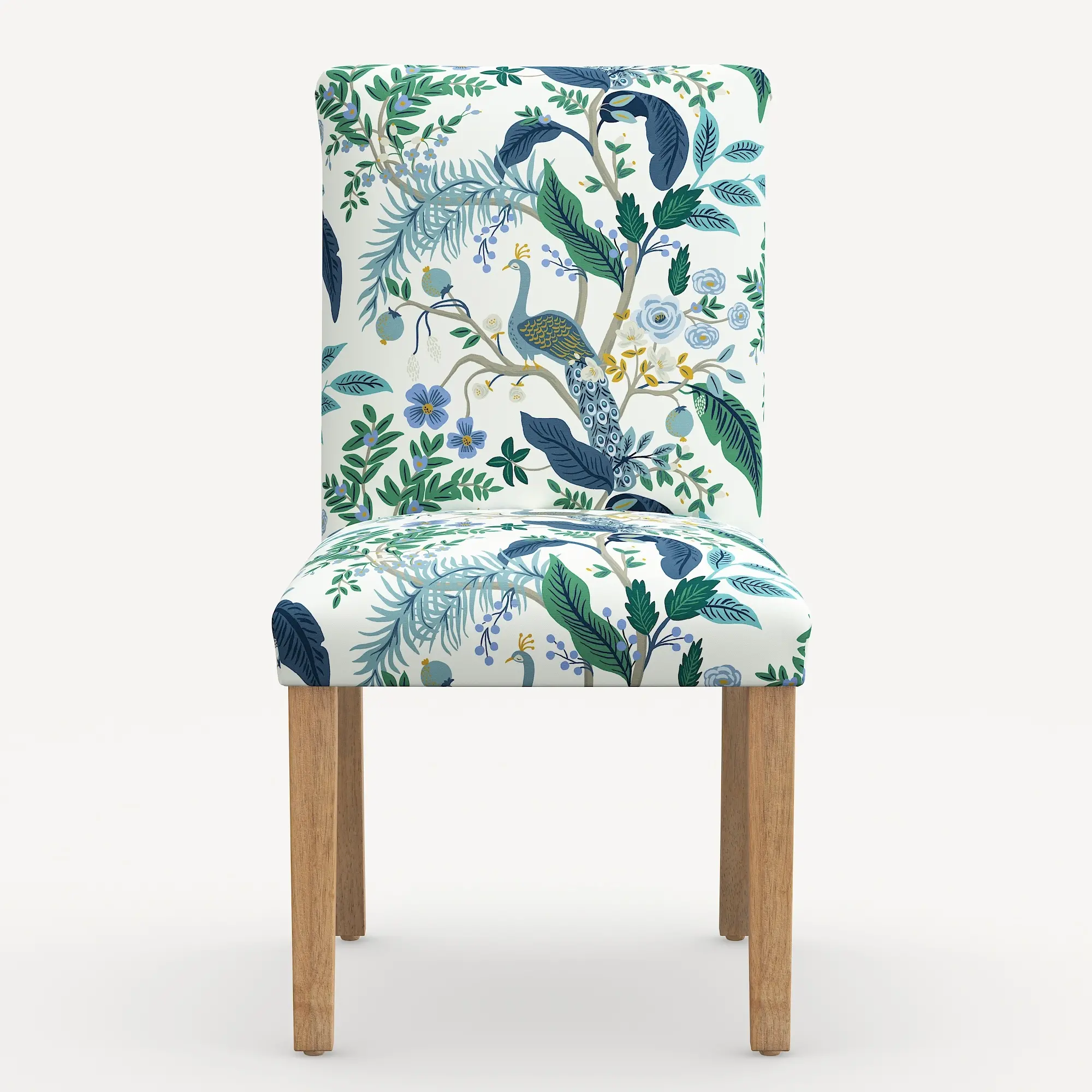 63-6NATRPCPCBLWHLCB Rifle Paper Co. Lorraine Blue Peacock Dining Chair-4