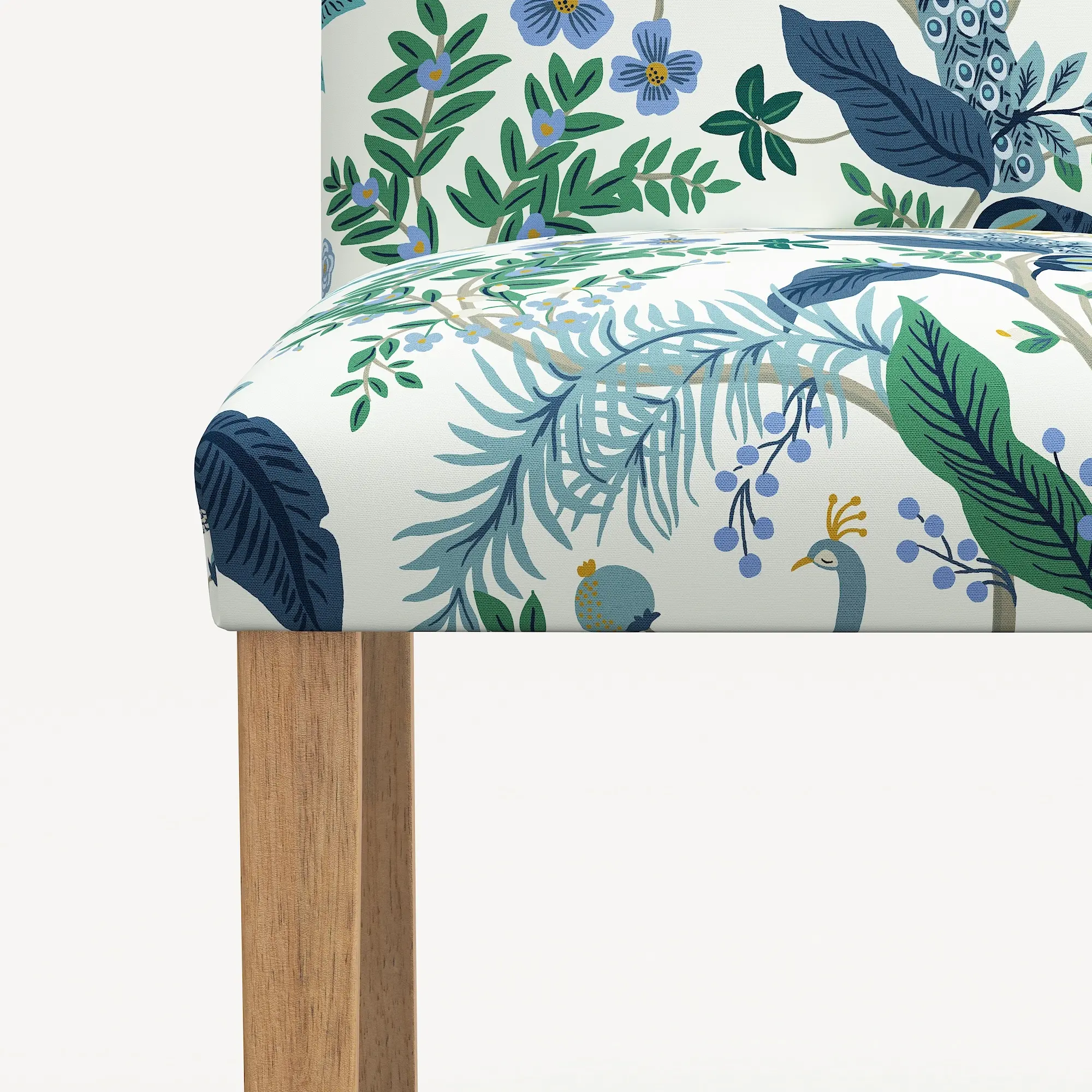 63-6NATRPCPCBLWHLCB Rifle Paper Co. Lorraine Blue Peacock Dining Chair-5