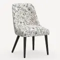 84-6RPCAVBLKCRMLCB Rifle Paper Co. Clare Aviary Cream & Black Dining Chair