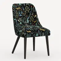 84-6RPCMNBLKLCB Rifle Paper Co. Clare Menagerie Black Dining Chair