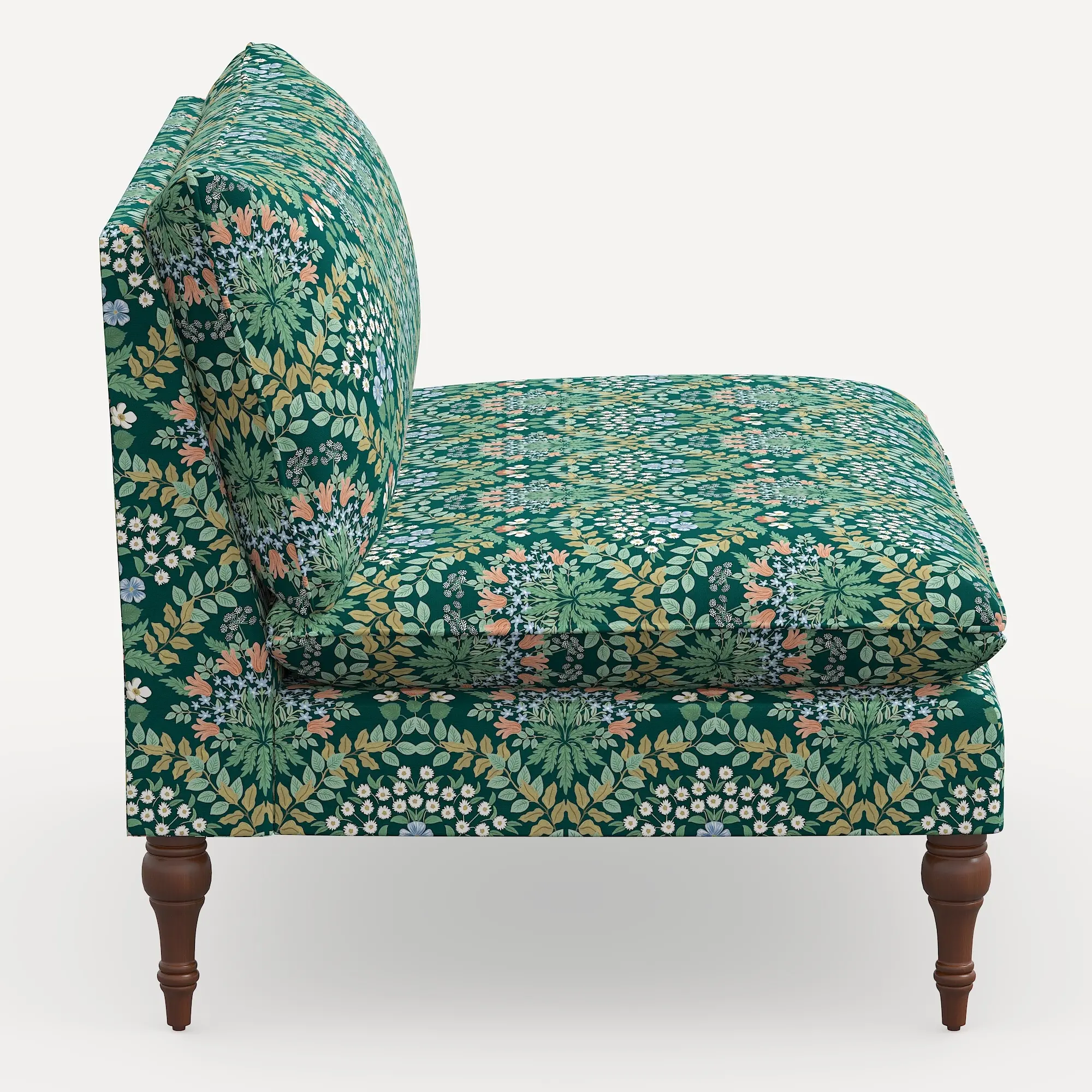 2206RPCBREMRLCB Rifle Paper Co. Louie Bramble Emerald Armless Loveseat-4
