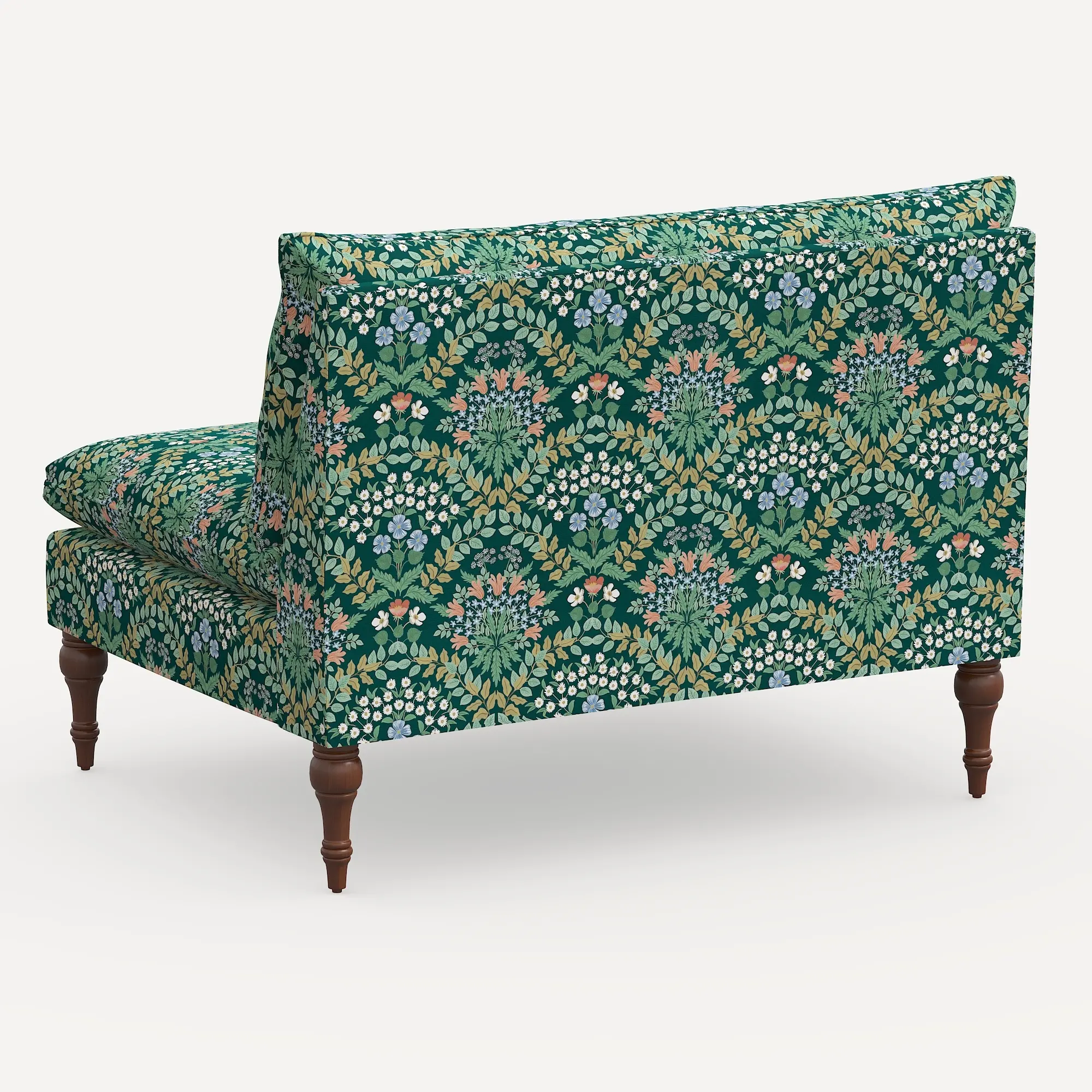 2206RPCBREMRLCB Rifle Paper Co. Louie Bramble Emerald Armless Loveseat-5