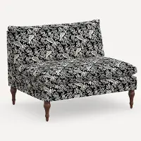 2206RPCCNBLCRMLCB Rifle Paper Co. Louie Canopy Black & Cream Armless Loveseat