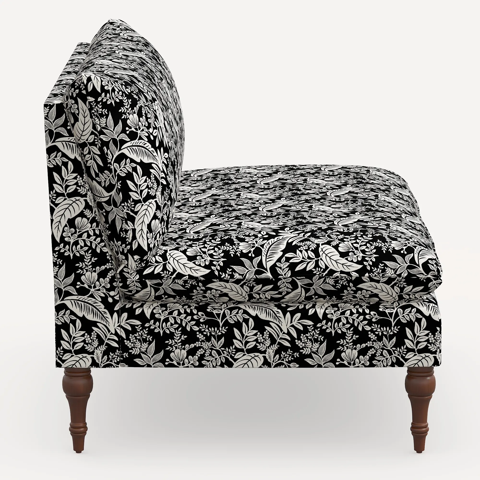 2206RPCCNBLCRMLCB Rifle Paper Co. Louie Canopy Black & Cream Armless Loveseat-3