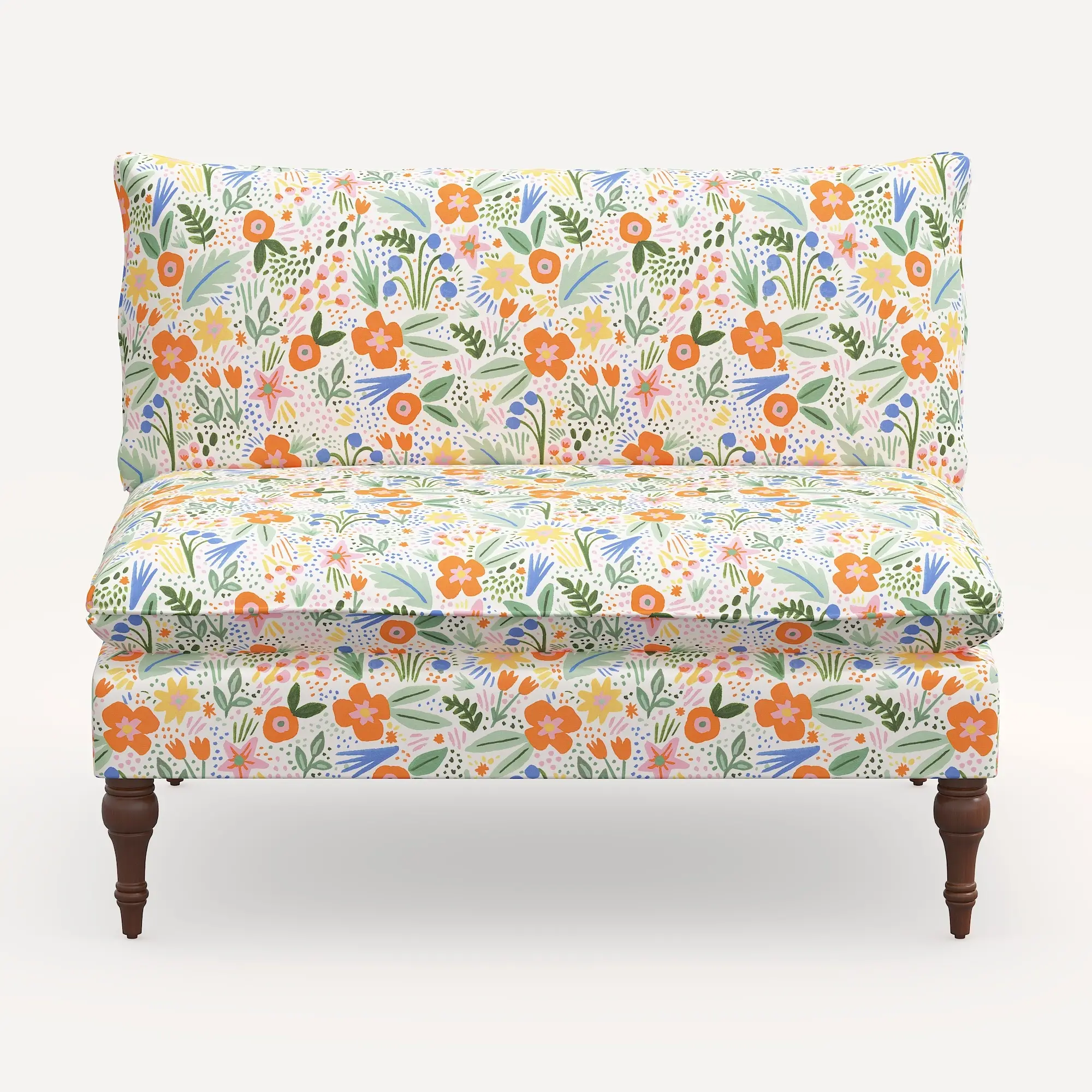 2206RPCMRMLTLCB Rifle Paper Co. Louie Multi Color Floral Armless Loveseat-1