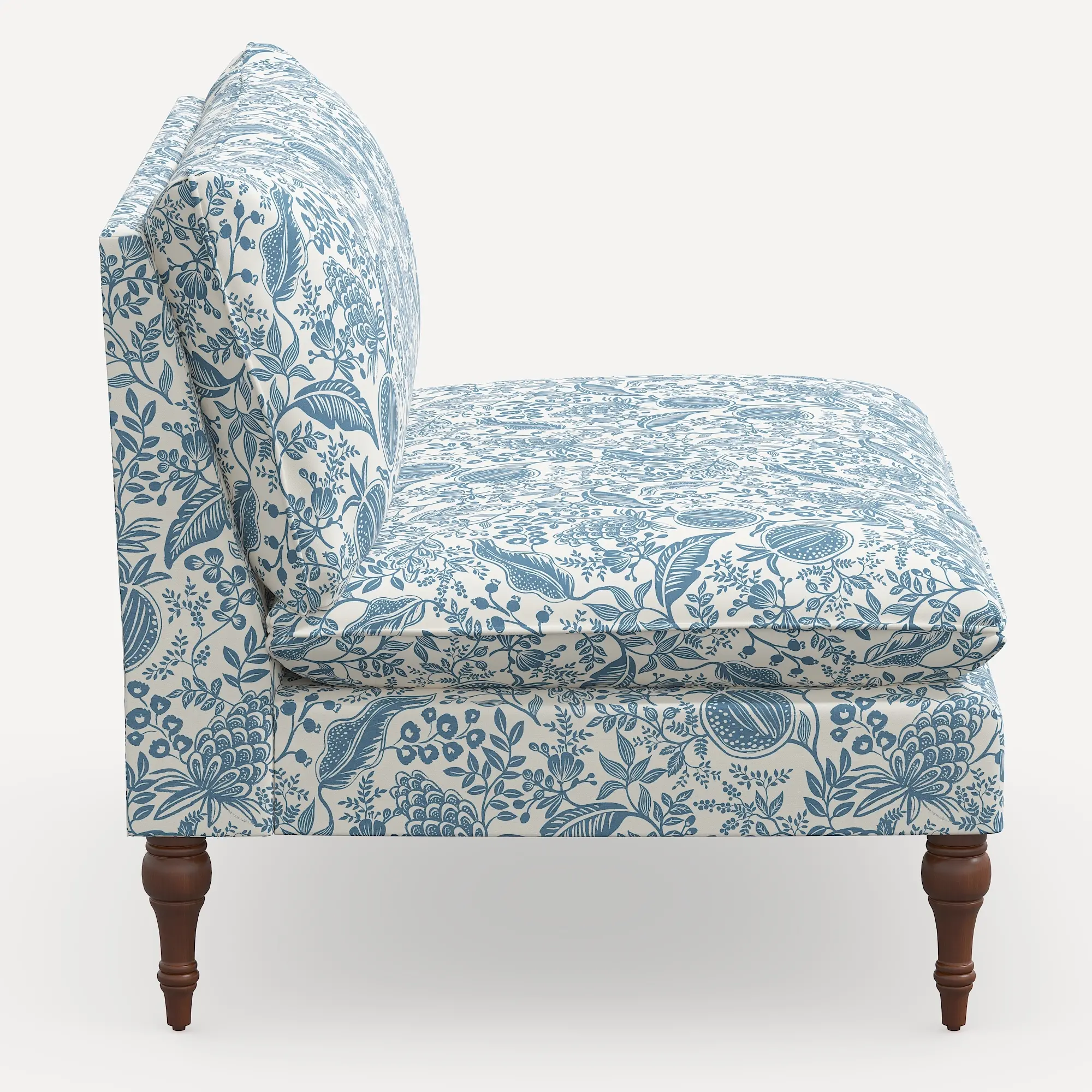 2206RPCPMBLULCB Rifle Paper Co. Louie Blue Pomegranate Armless Loveseat-3