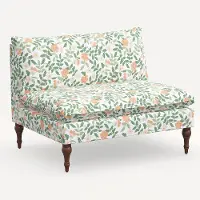 2206RPCPRBLSCRMLCB Rifle Paper Co. Louie Primrose Blush Armless Loveseat