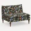 2206RPCSTFLBLKLCB Rifle Paper Co. Louie Black Strawberry Fields Armless Loveseat