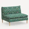 3206NATRPCBREMRLCB Rifle Paper Co. Louie Emerald Green Armless Loveseat