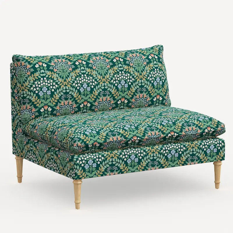 Rifle Paper Co. Louie Emerald Green Armless Loveseat