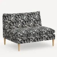 3206NATRPCCNBLCRMLCB Rifle Paper Co. Louie Canopy Black & Cream Armless Loveseat
