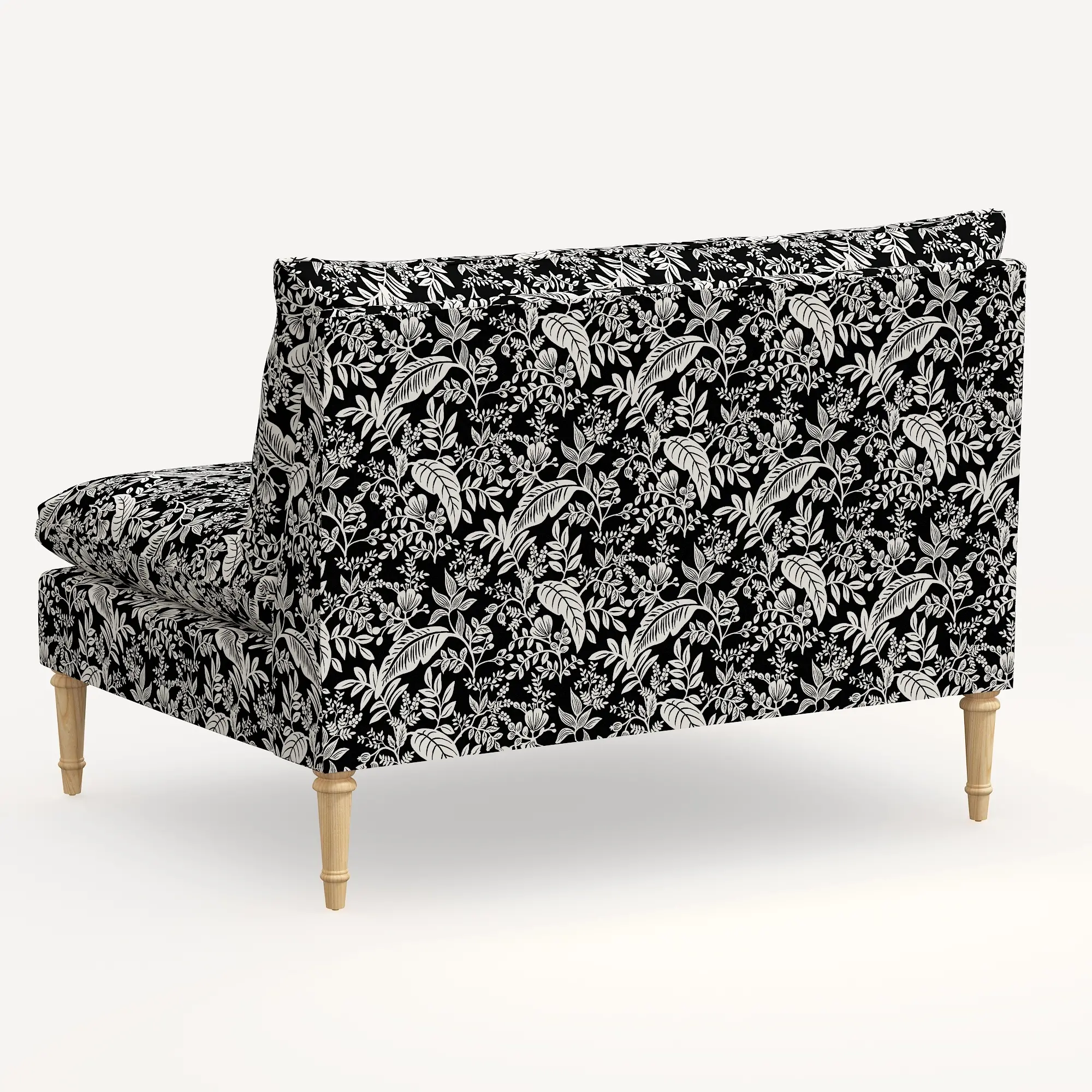 3206NATRPCCNBLCRMLCB Rifle Paper Co. Louie Canopy Black & Cream Armless Loveseat-5