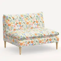 3206NATRPCMRMLTLCB Rifle Paper Co. Louie Multi Color Floral Armless Loveseat