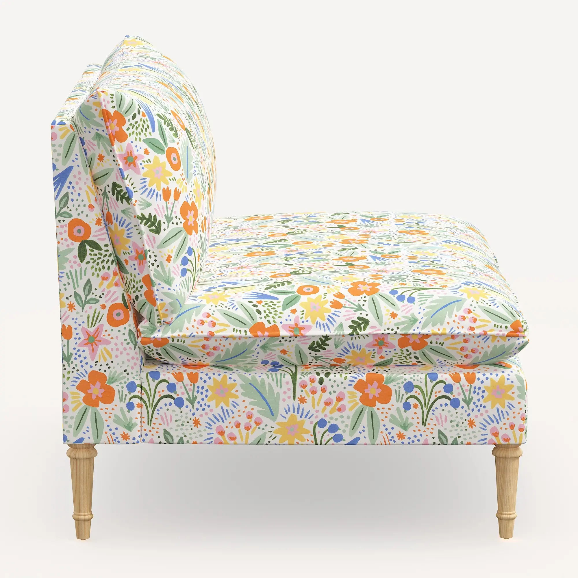 3206NATRPCMRMLTLCB Rifle Paper Co. Louie Multi Color Floral Armless Loveseat-4