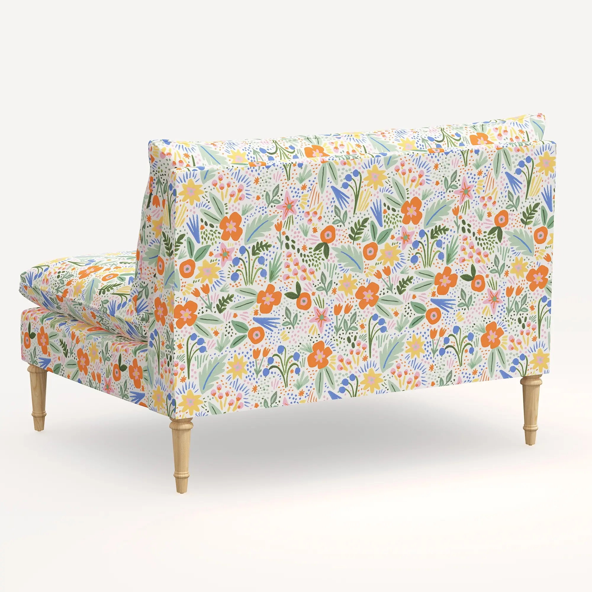 3206NATRPCMRMLTLCB Rifle Paper Co. Louie Multi Color Floral Armless Loveseat-5