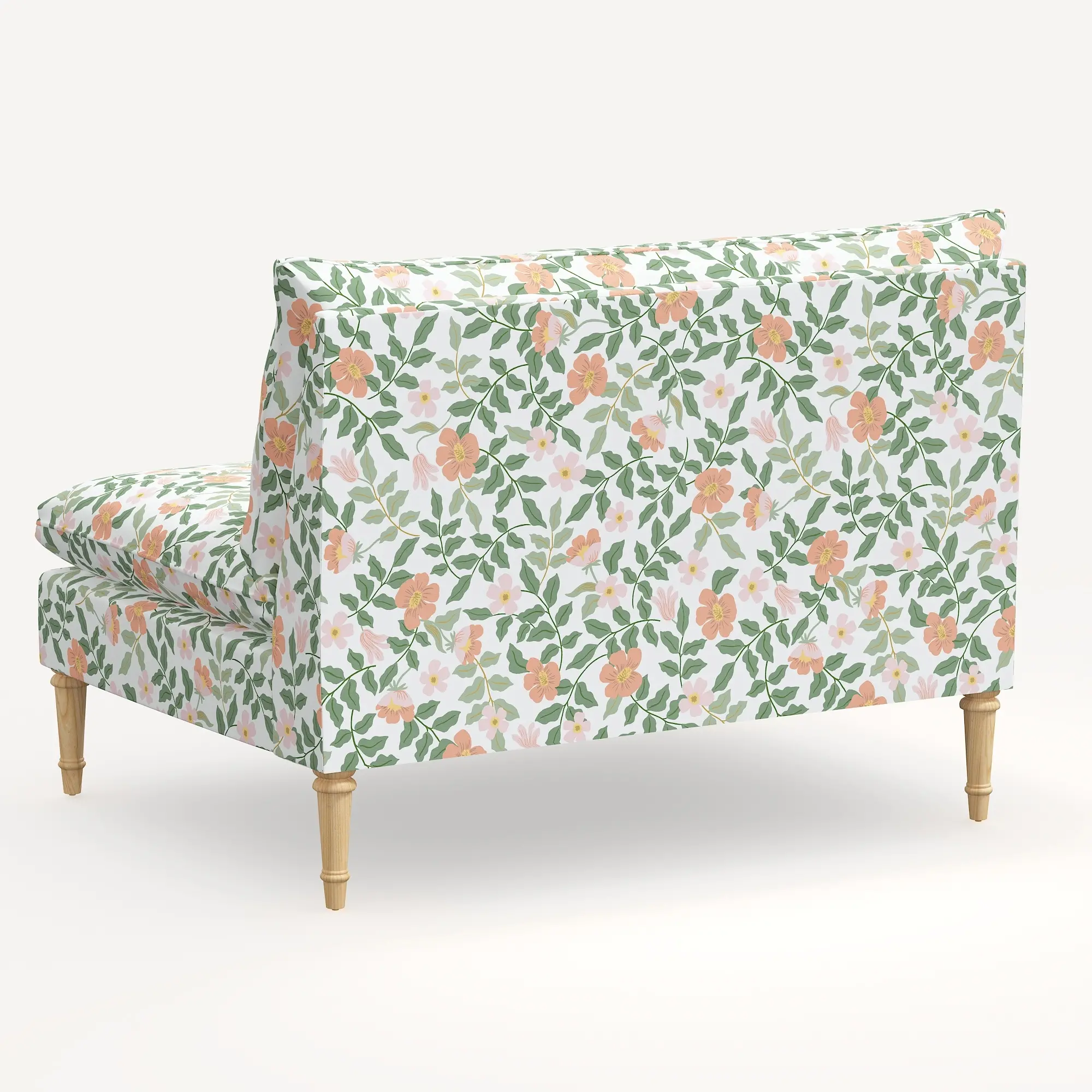 3206NATRPCPRBLSCRMLCB Rifle Paper Co. Louie Primrose Blush Armless Loveseat-5