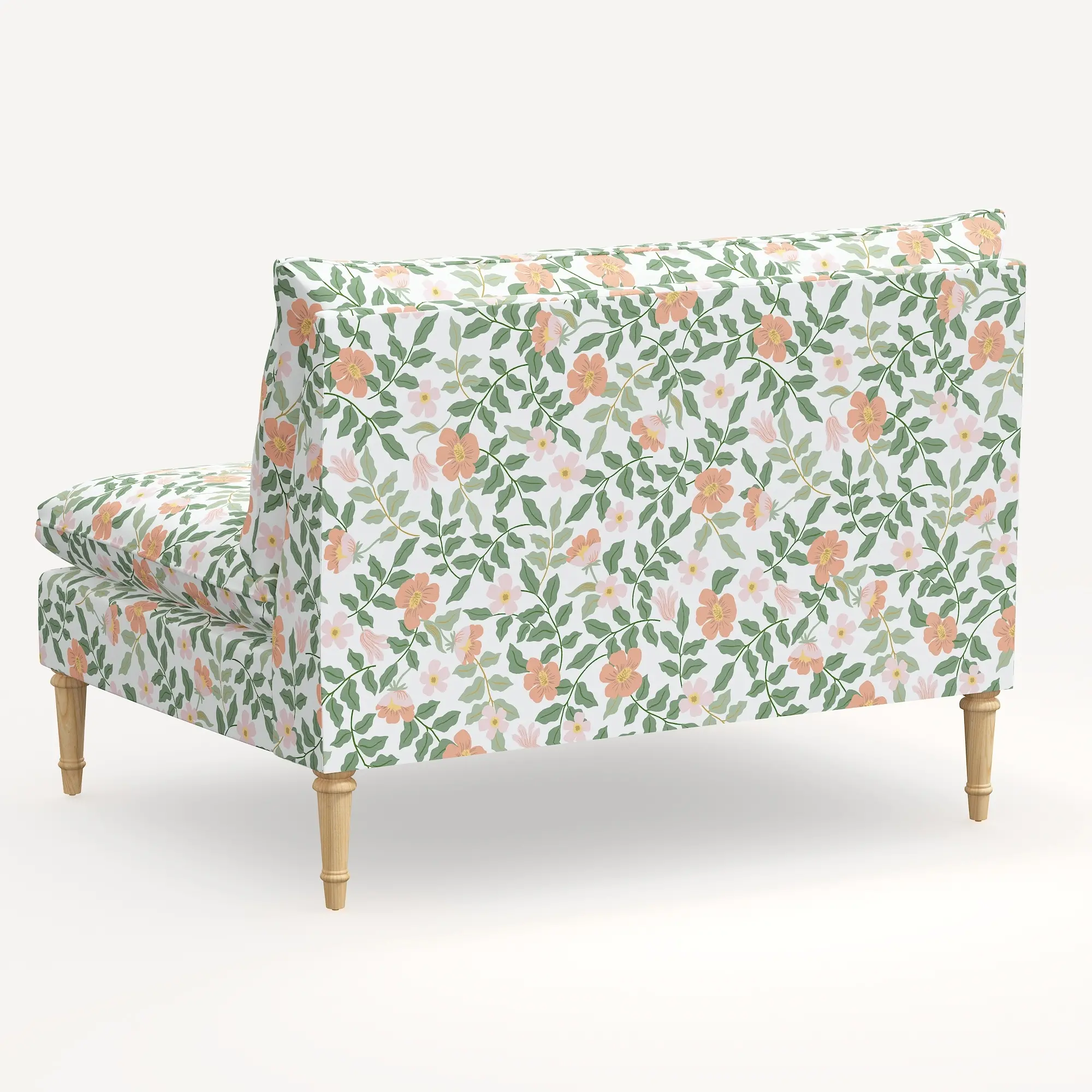 3206NATRPCPRBLSCRMLCB Rifle Paper Co. Louie Primrose Blush Armless Loveseat-4