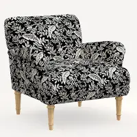 9405NATRPCCNBLCRMLCB Rifle Paper Co. Bristol Canopy Black & Cream Accent Chair