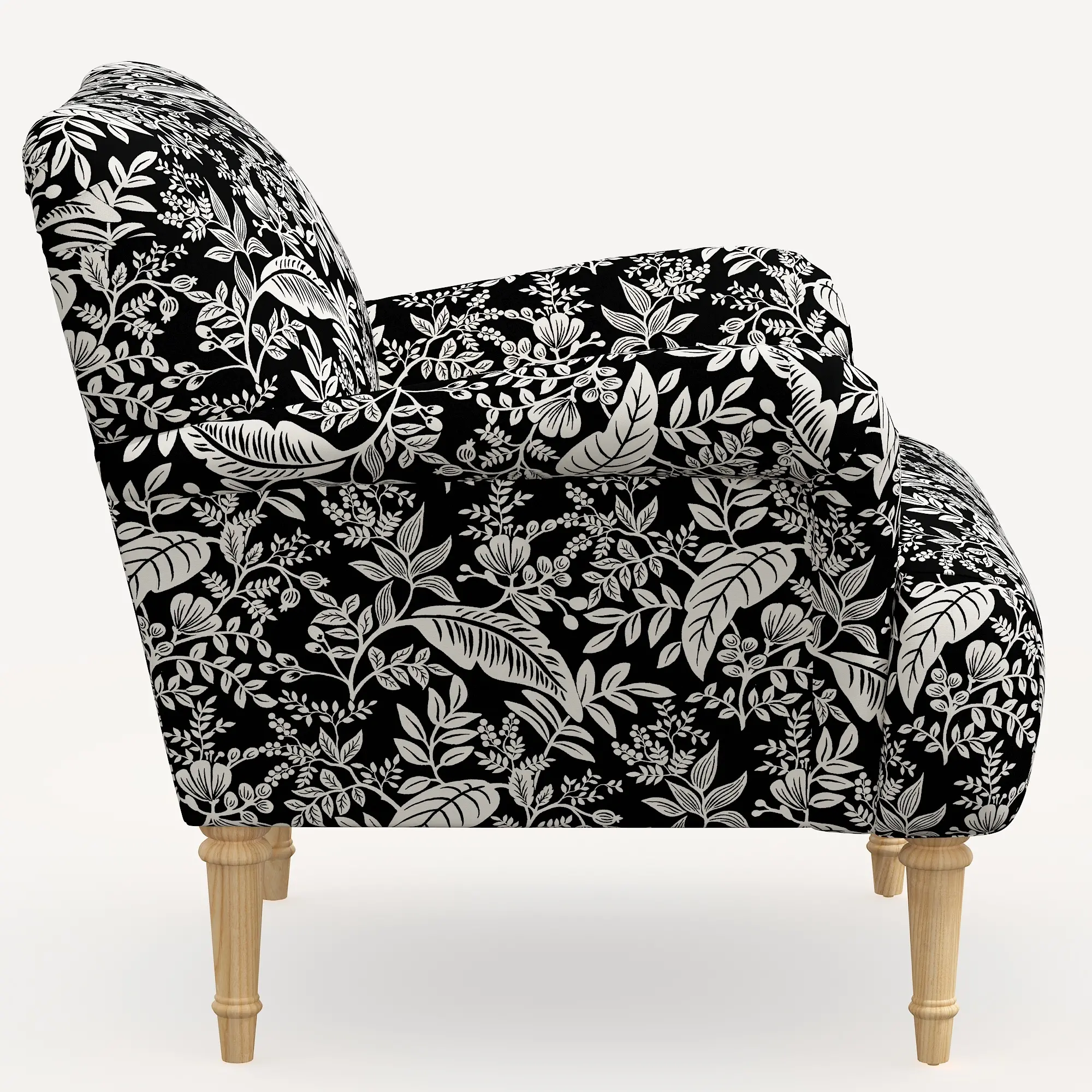 9405NATRPCCNBLCRMLCB Rifle Paper Co. Bristol Canopy Black & Cream Accent Chair-3