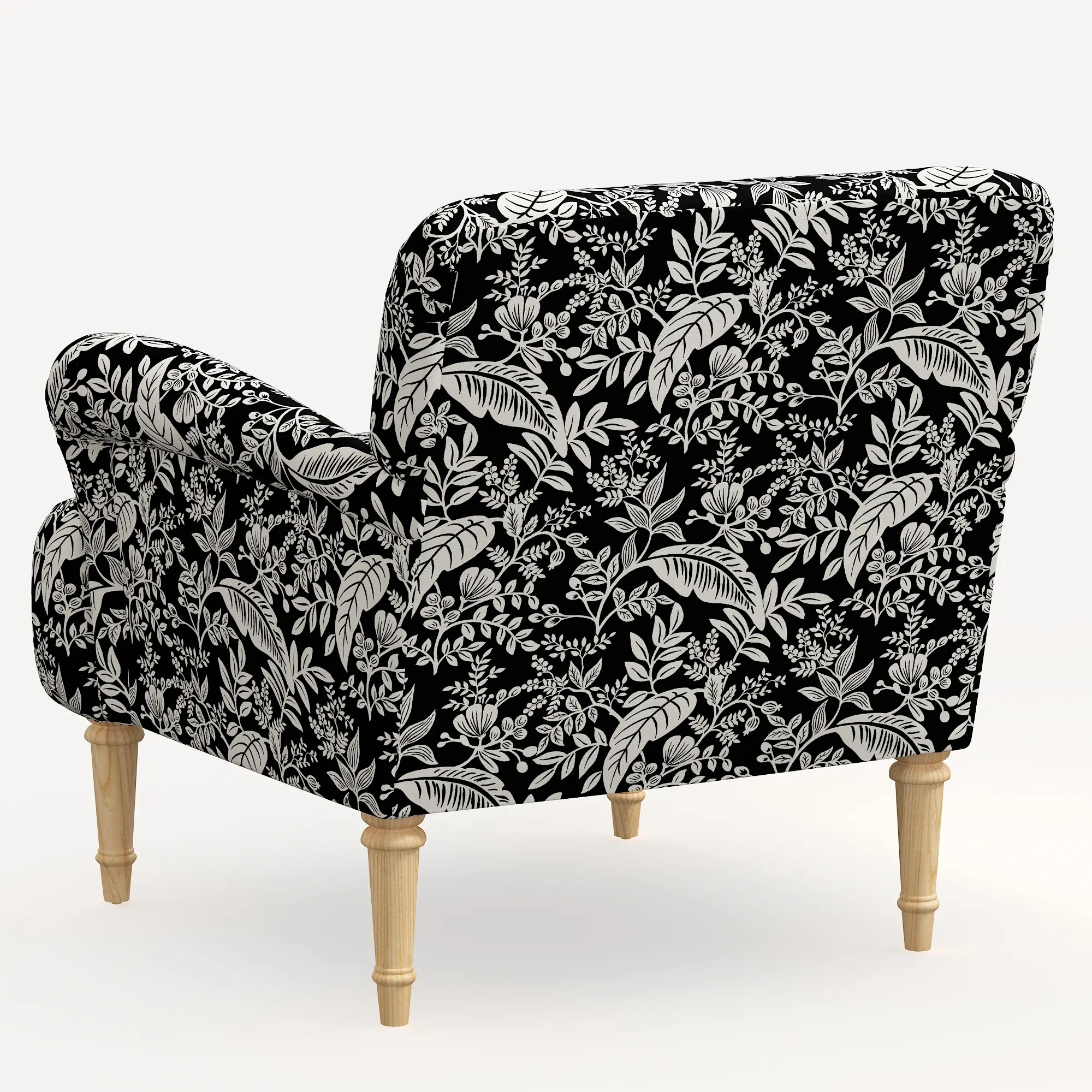 9405NATRPCCNBLCRMLCB Rifle Paper Co. Bristol Canopy Black & Cream Accent Chair-4