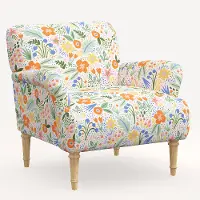 9405NATRPCMRMLTLCB Rifle Paper Co. Bristol Multi Color Floral Accent Chair