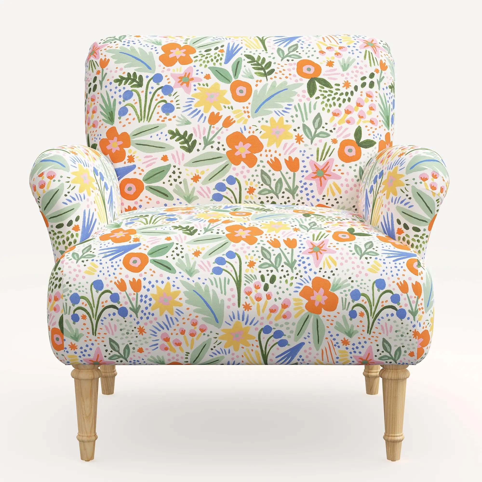 9405NATRPCMRMLTLCB Rifle Paper Co. Bristol Multi Color Floral Accent Chair-2