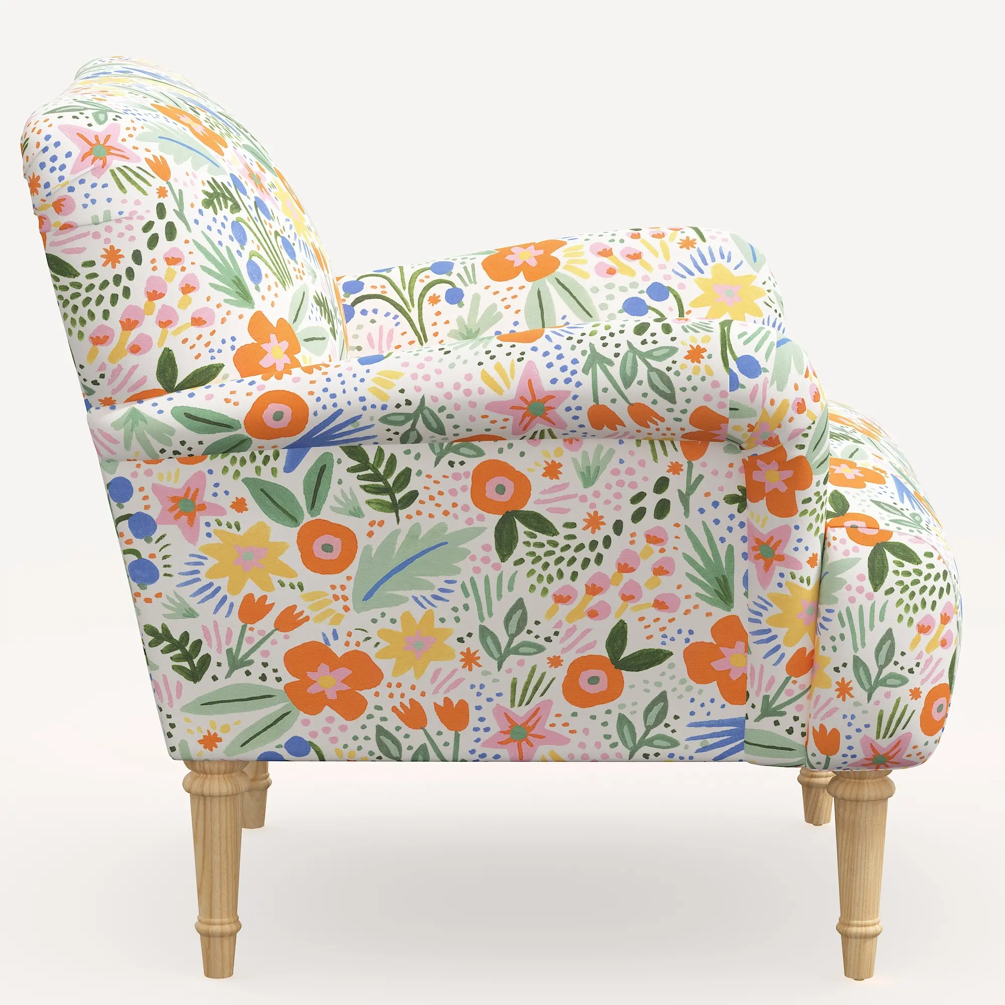 9405NATRPCMRMLTLCB Rifle Paper Co. Bristol Multi Color Floral Accent Chair-3
